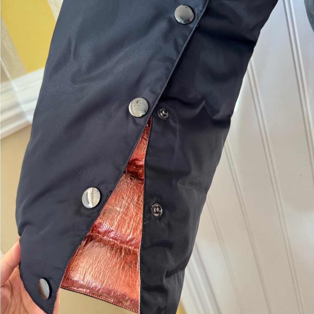 Women's Black and Copper Puffer Coat - Picture 3 of 6